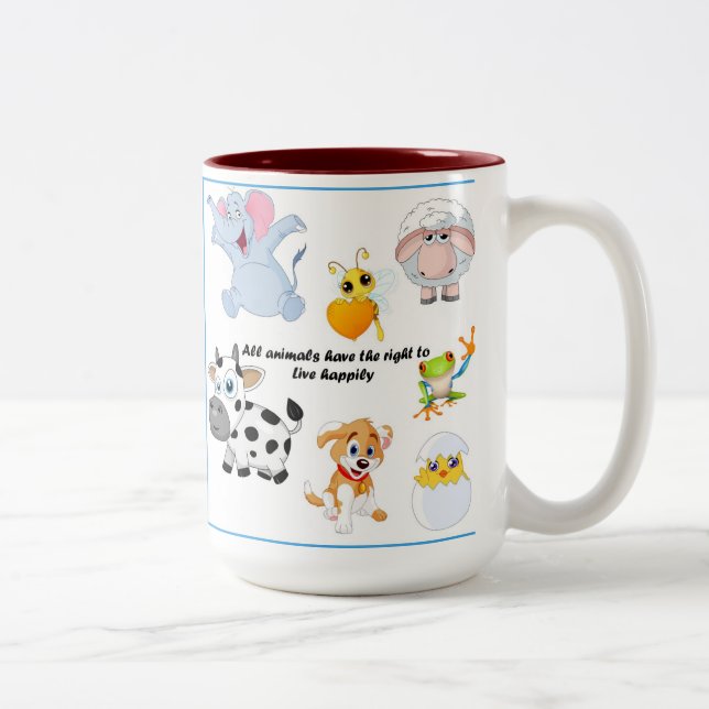 De Café Em Dois Tons Os animais são nossa caneca dos amigos (Direita)
