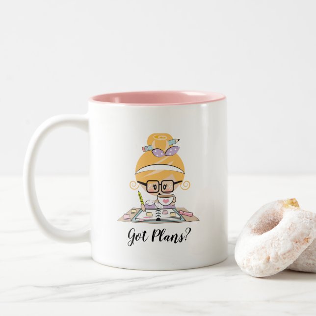 De Café Em Dois Tons Os planos obtidos personalizaram o louro da caneca (Com Donut)