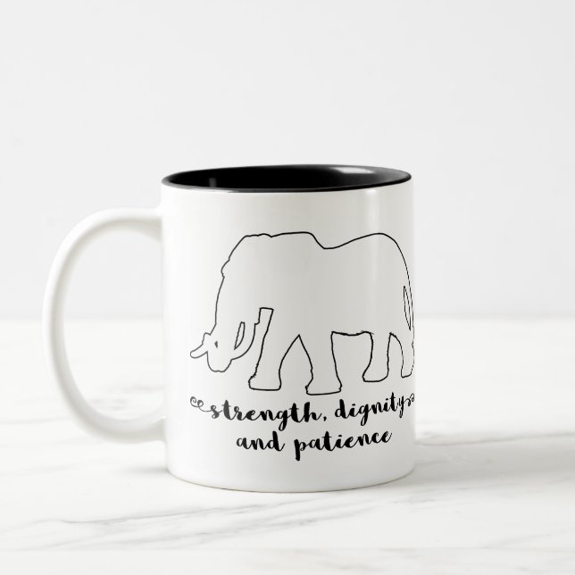 De Café Em Dois Tons Paciência animal da caneca | do elefante do (Esquerda)