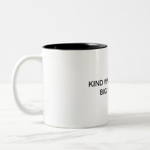 De Café Em Dois Tons Palavras Gentis, Grande Coração 💖 – Caneca Motiva