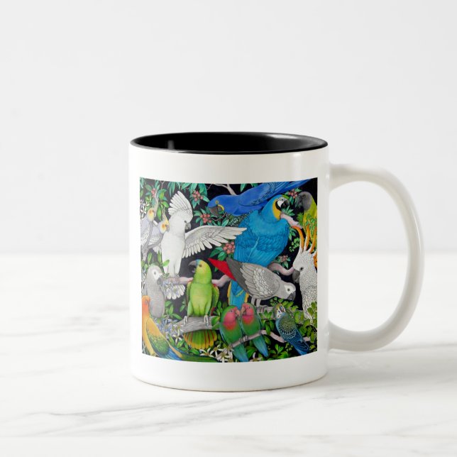 De Café Em Dois Tons Papagaios da caneca do mundo (Direita)