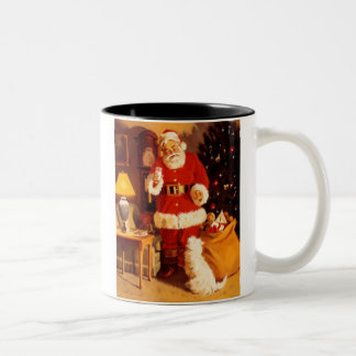 De Café Em Dois Tons Papai noel que come o leite & a caneca dos