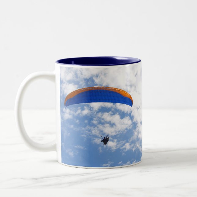 De Café Em Dois Tons Parapente nas nuvens 2 - caneca customizável (Esquerda)