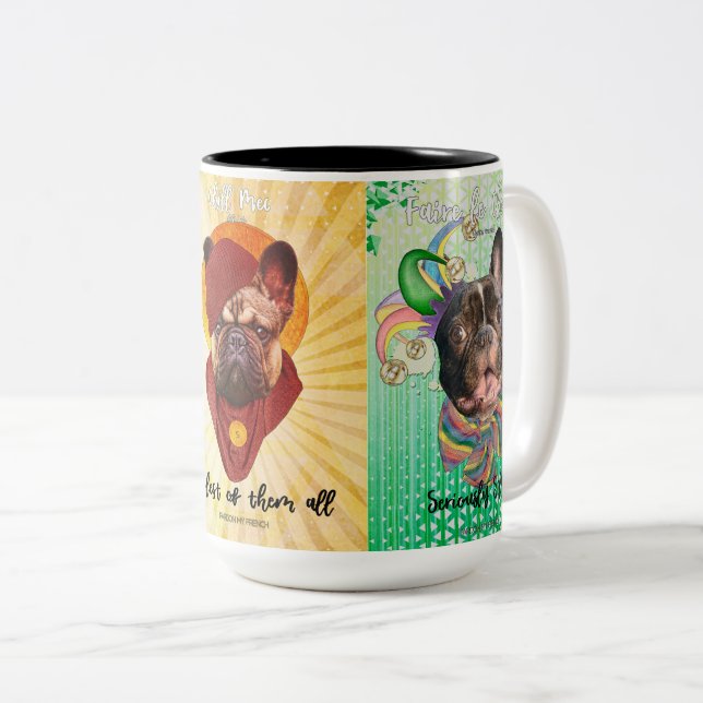 De Café Em Dois Tons Pardon minha caneca francesa 2 do trio (Frente Esquerda)