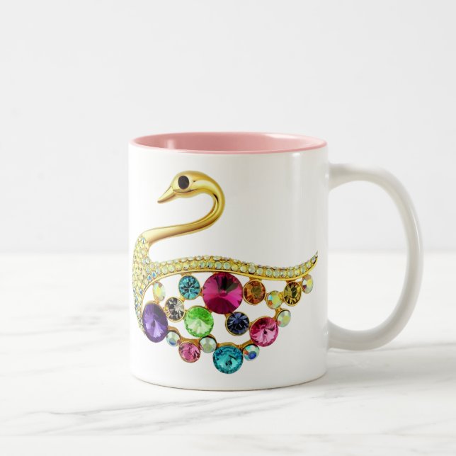 De Café Em Dois Tons Pavão Dourado & caneca das jóias (Direita)