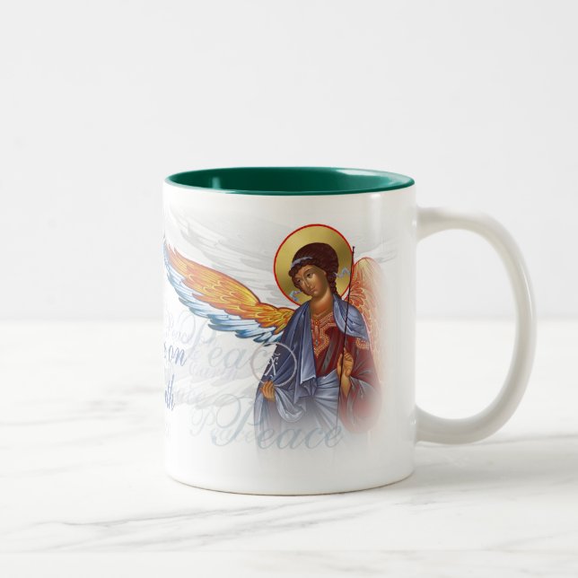 De Café Em Dois Tons "Paz caneca na terra" com anjos (Direita)