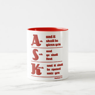 De Café Em Dois Tons "Peça, procure e bata" a caneca