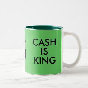 De Café Em Dois Tons PENSE VERDE/DINHEIRO É caneca KING
