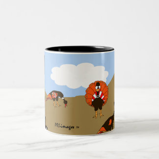 De Café Em Dois Tons Perus na caneca do outono