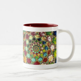 De Café Em Dois Tons Pilhas do Fractal - caneca do Fractal