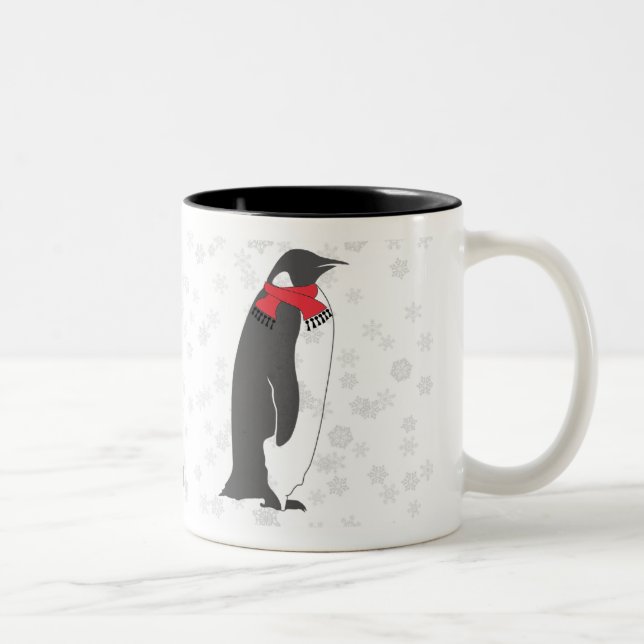 De Café Em Dois Tons PINGUINS na caneca da NEVE (Direita)