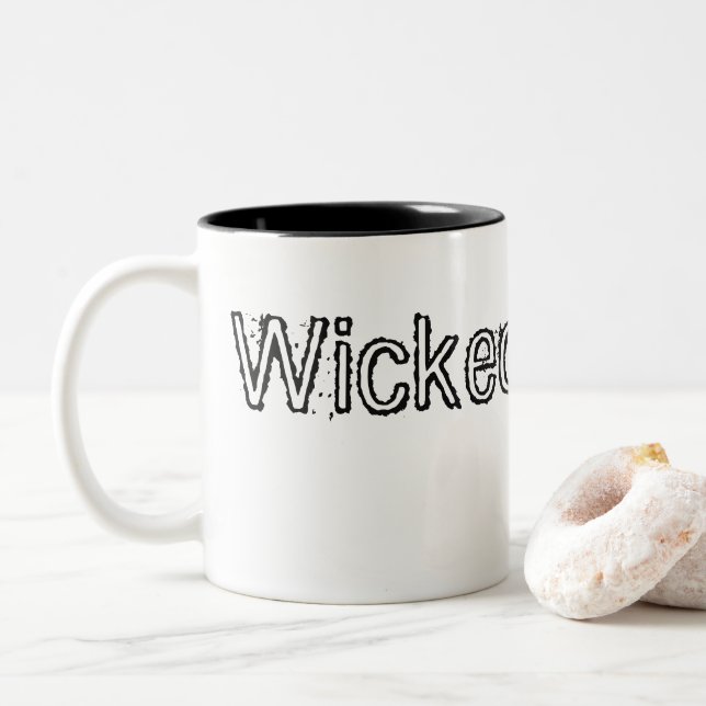 De Café Em Dois Tons "Pissah mau!" - Caneca citável (Com Donut)