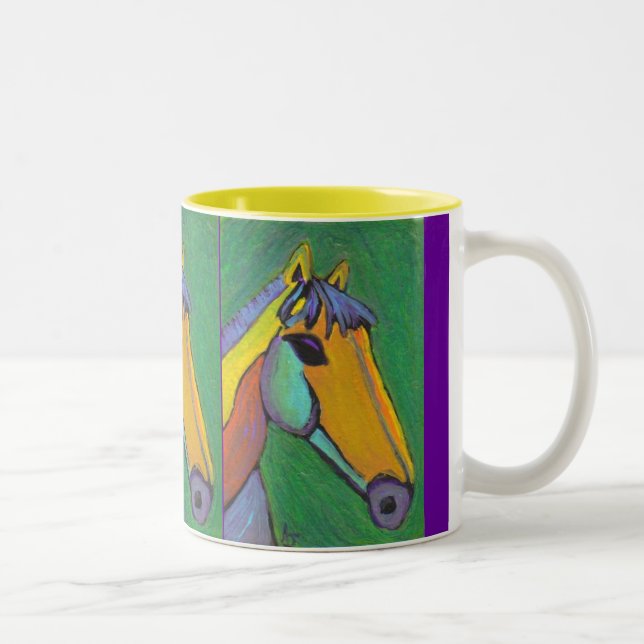 De Café Em Dois Tons Pônei pintado - caneca do desenhista (Direita)