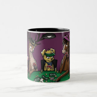 De Café Em Dois Tons Póquer que joga a caneca dos animais