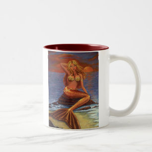 De Café Em Dois Tons Por do sol da sereia - caneca