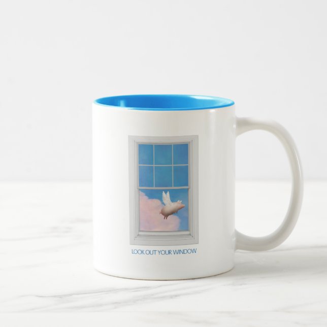 De Café Em Dois Tons porco voador através da caneca (Direita)