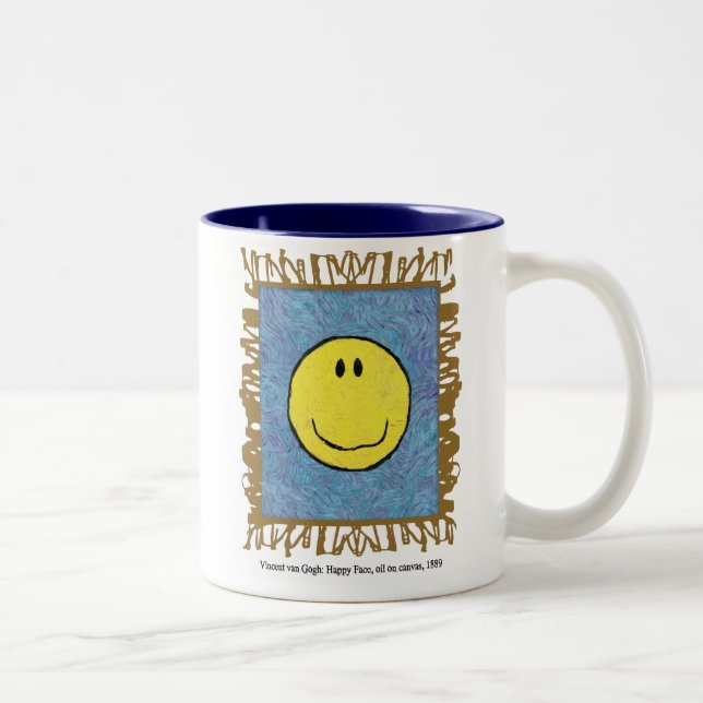 De Café Em Dois Tons poste impressionismo feliz cara caneca (Direita)