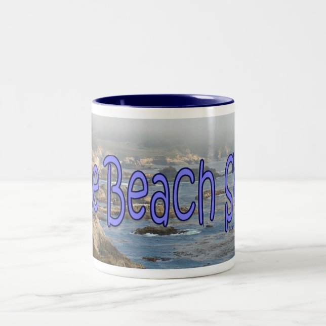 De Café Em Dois Tons Praia azul Song™ - caneca (Centro)