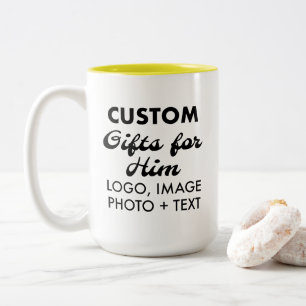 De Café Em Dois Tons Presentes personalizados para ele caneca amarela d