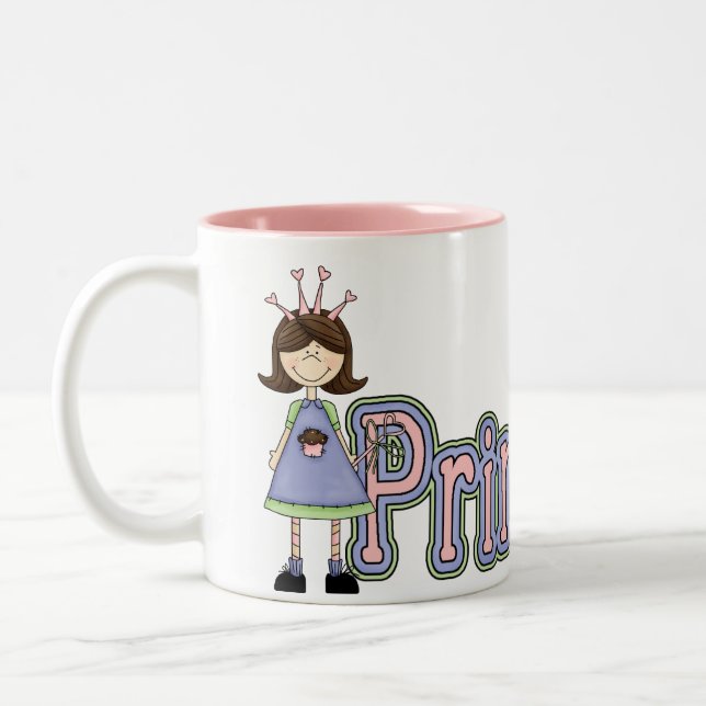 De Café Em Dois Tons Princesa Aniversário Caneca das meninas - princesa (Esquerda)