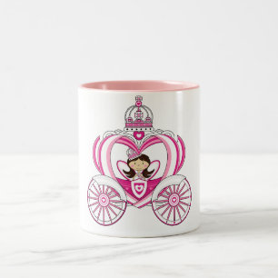 De Café Em Dois Tons Princesa na caneca real da carruagem