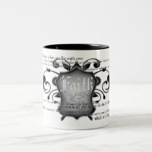 De Café Em Dois Tons Protetor da caneca cristã da fé (armadura do deu