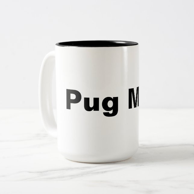 De Café Em Dois Tons Pug mamãe caneca (Frente Esquerda)