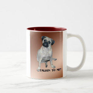 De Café Em Dois Tons Puggle Talkin a mim caneca