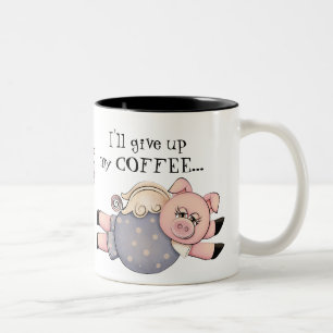 De Café Em Dois Tons Quando os porcos voarem a caneca
