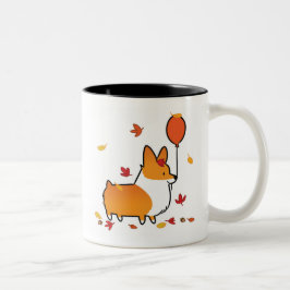 De Café Em Dois Tons Queda vermelha do Corgi na caneca | CorgiThings do