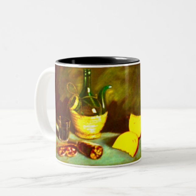 De Café Em Dois Tons Queijo e Vinho na Caneca (Frente Esquerda)