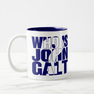 De Café Em Dois Tons Quem é John Galt? azul da caneca 15oz