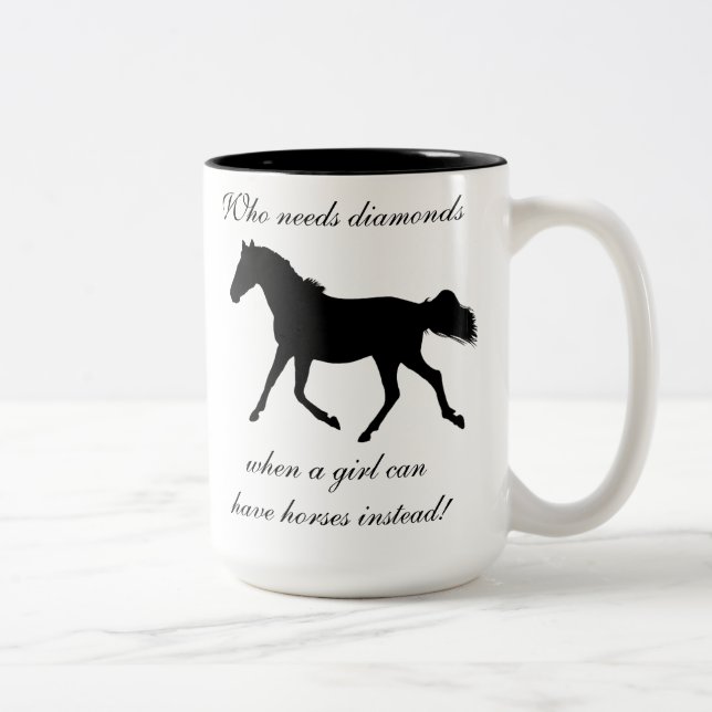 De Café Em Dois Tons Quem precisa a caneca do cavalo dos diamantes (Direita)