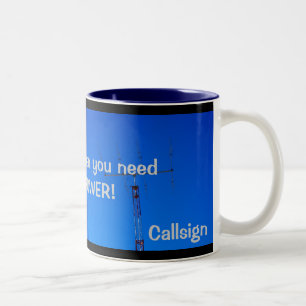 De Café Em Dois Tons Rádio amador QRO e caneca do Callsign