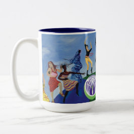De Café Em Dois Tons Recolha a caneca global da matriz das mulheres