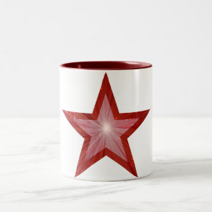 De Café Em Dois Tons Red Star duas caneca branca