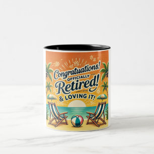 De Café Em Dois Tons Retirement Parabéns Mug   Caneca Oficialmente Apos