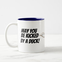 De Café Em Dois Tons Retrocedido pelo pato! Caneca ucraniana do pato