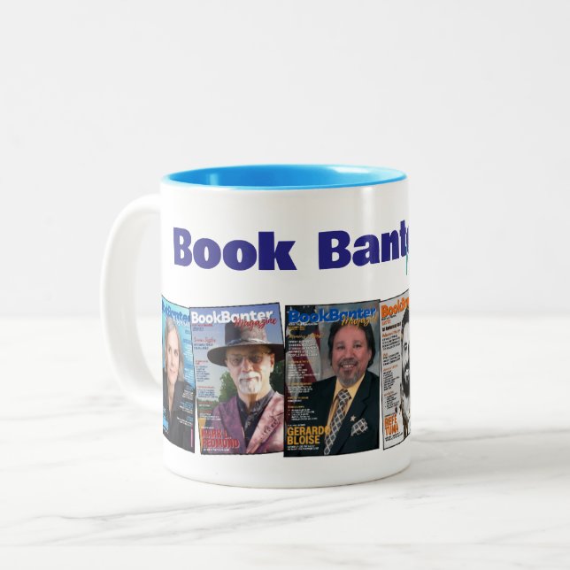 De Café Em Dois Tons Revista Book Banter Colagem | Caneca (Frente Esquerda)