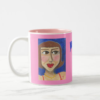 De Café Em Dois Tons ROCHA perfurada das meninas!  Caneca