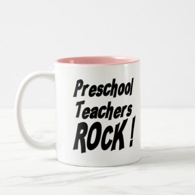 De Café Em Dois Tons Rocha pré-escolar dos professores! Caneca (Esquerda)
