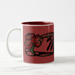 De Café Em Dois Tons Rosas para a caneca da mamã