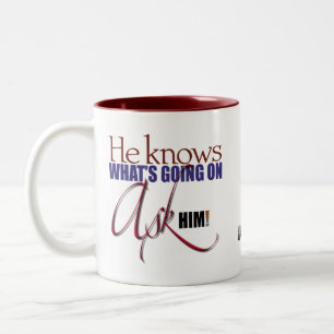 De Café Em Dois Tons Sabe o que está acontecendo: Pergunte-lhe! caneca