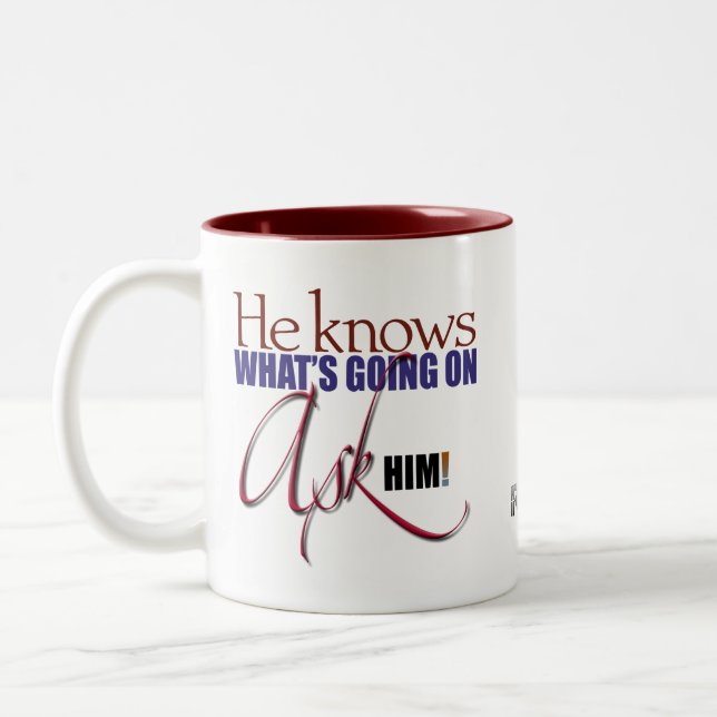 De Café Em Dois Tons Sabe o que está acontecendo: Pergunte-lhe! caneca (Esquerda)