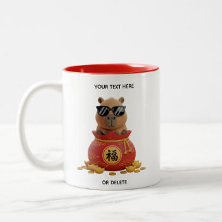 De Café Em Dois Tons Saco da Sorte Lunar Personalizado Caneca Capivara