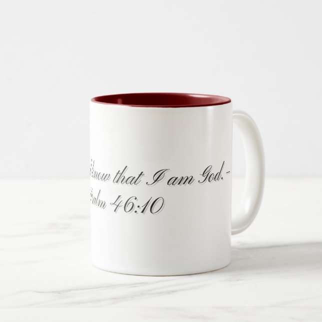De Café Em Dois Tons Salmo 46:10, Caneca (Frente Esquerda)