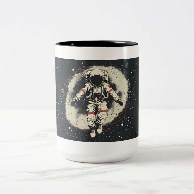 De Café Em Dois Tons Salto na caneca espacial (Centro)