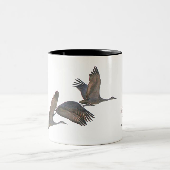 De Café Em Dois Tons Sandhill Cranes a caneca (Centro)