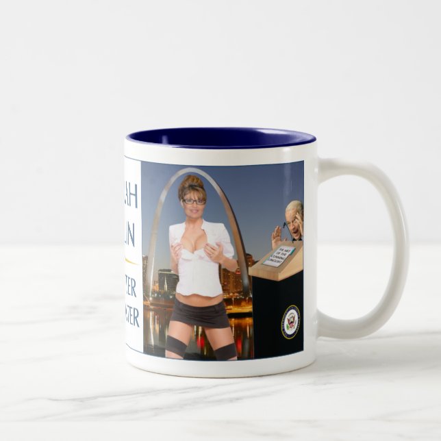 De Café Em Dois Tons Sarah Palin - caneca mestra do Debater (Direita)