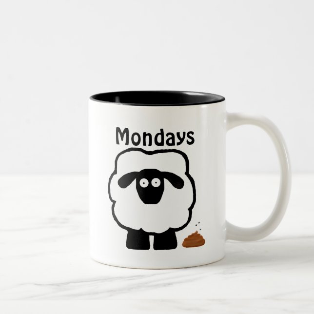 De Café Em Dois Tons Segunda-feira é caneca do excremento (Direita)